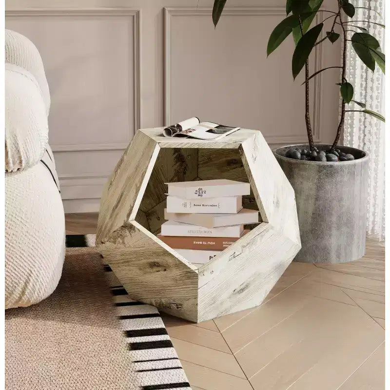 Cats House Side Table for Coffee Cupboard Pet Crate Nightstand 26 Shaped MDF Multi-Purpose End Table Pet Bed Furniture