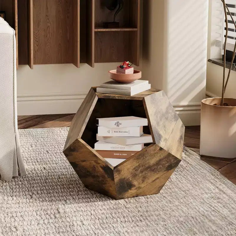 Cats House Side Table for Coffee Cupboard Pet Crate Nightstand 26 Shaped MDF Multi-Purpose End Table Pet Bed Furniture
