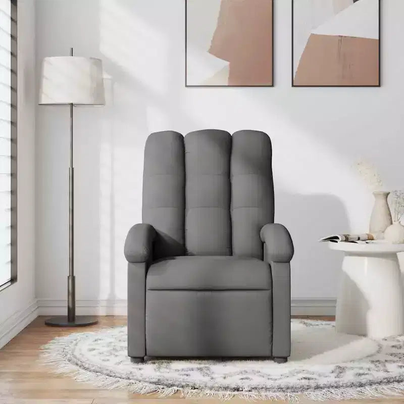 Massage Recliner Chair, Adjustable Backrest & Footrest - Dark Gray