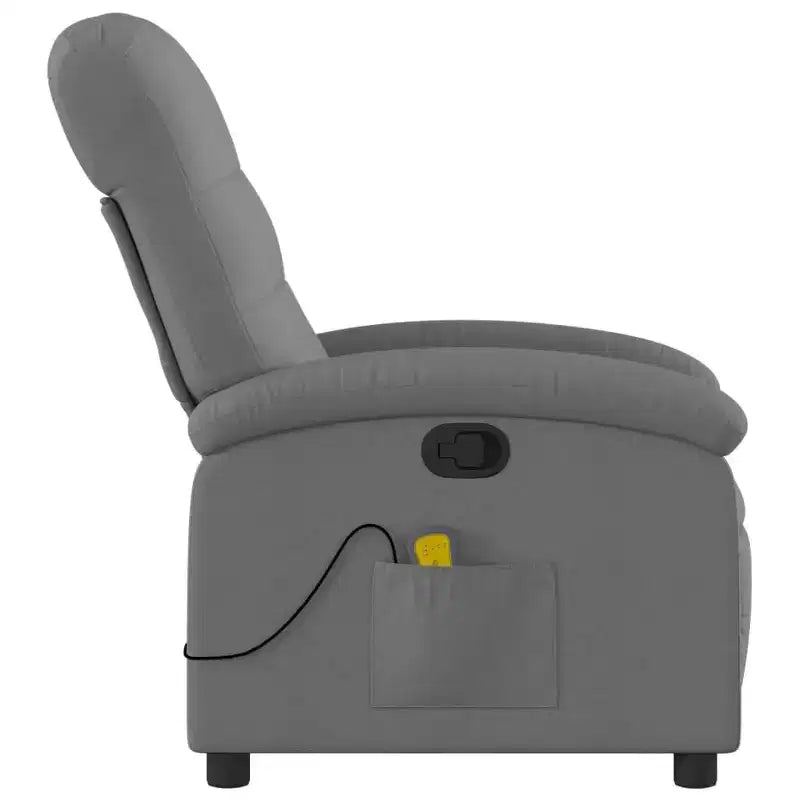 Massage Recliner Chair, Adjustable Backrest & Footrest - Dark Gray