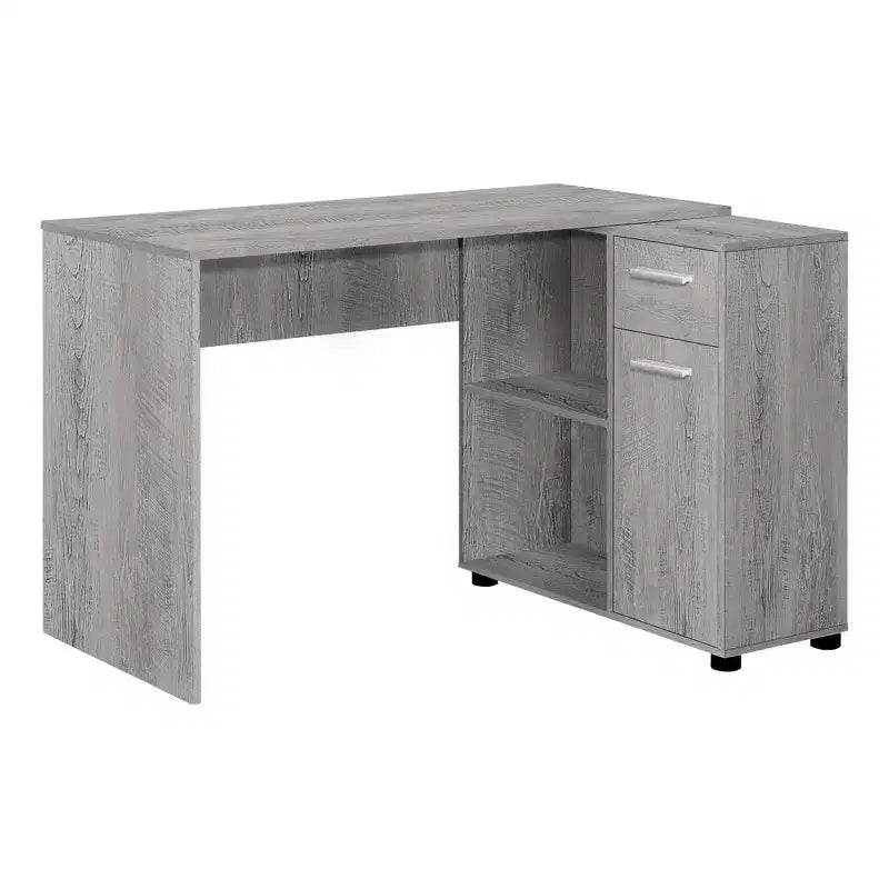 HomeRoots 46 Gray Wood L Shape Computer Desk