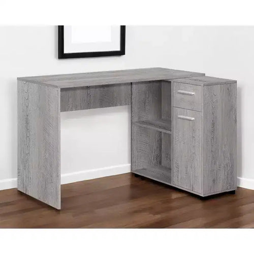 Bureau d'ordinateur d'angle en L 46 Gris Bois