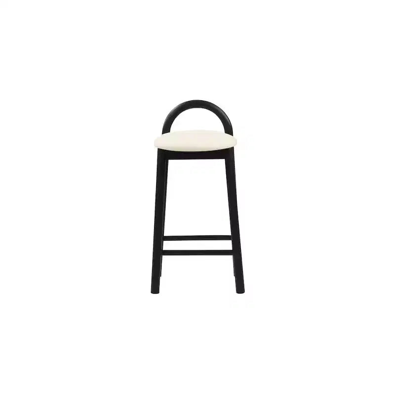 Calvin Cream Vegan Leather Stool