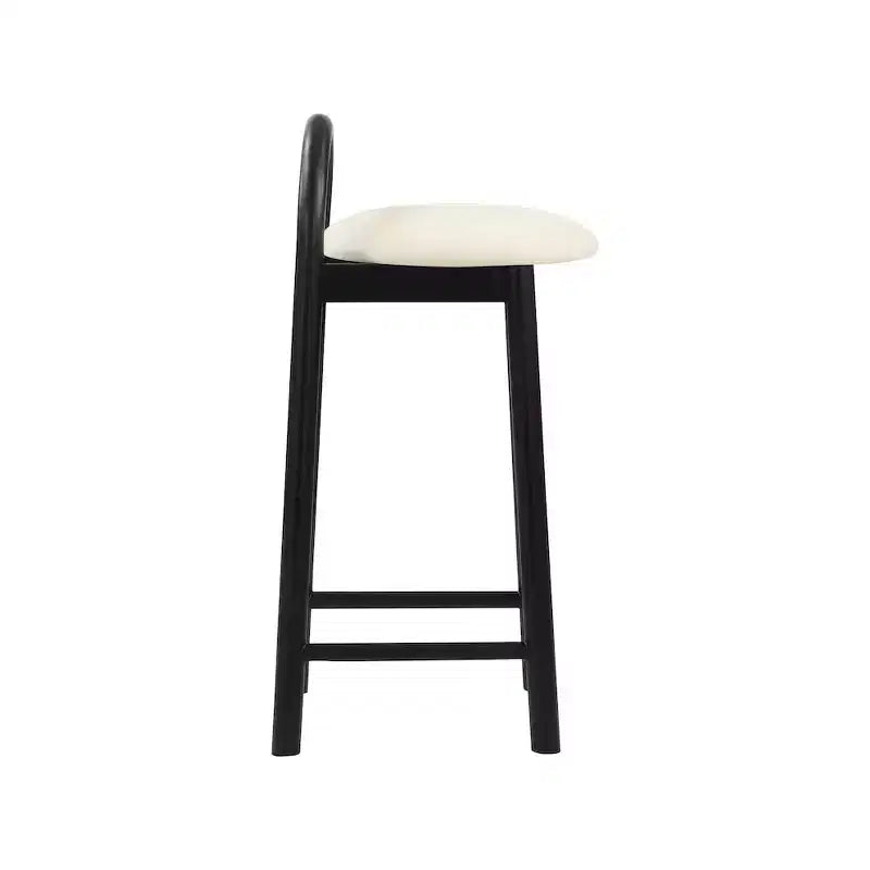 Calvin Cream Vegan Leather Stool