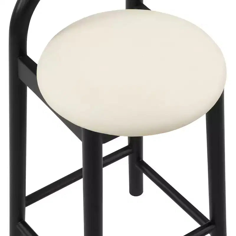 Calvin Cream Vegan Leather Stool