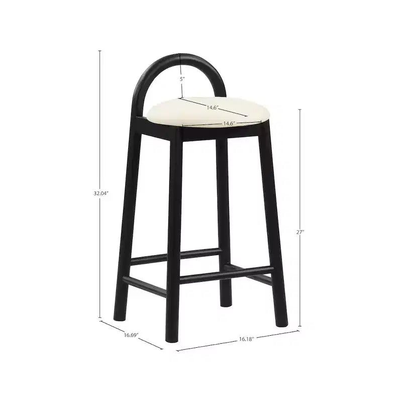 Calvin Cream Vegan Leather Stool