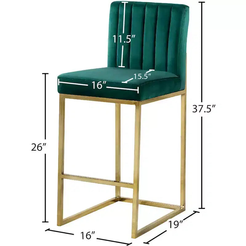 Giselle Green Velvet Stool