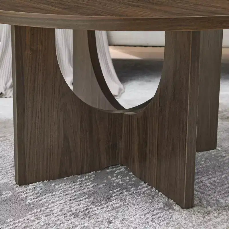 19H Modern Minimalist Solid Wood Coffee Table, Nordic Style Center Table Side Table Special Shape for Living Room, Kitchen & Office