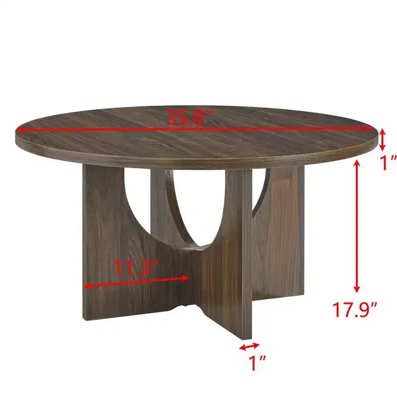 19H Modern Minimalist Solid Wood Coffee Table, Nordic Style Center Table Side Table Special Shape for Living Room, Kitchen & Office