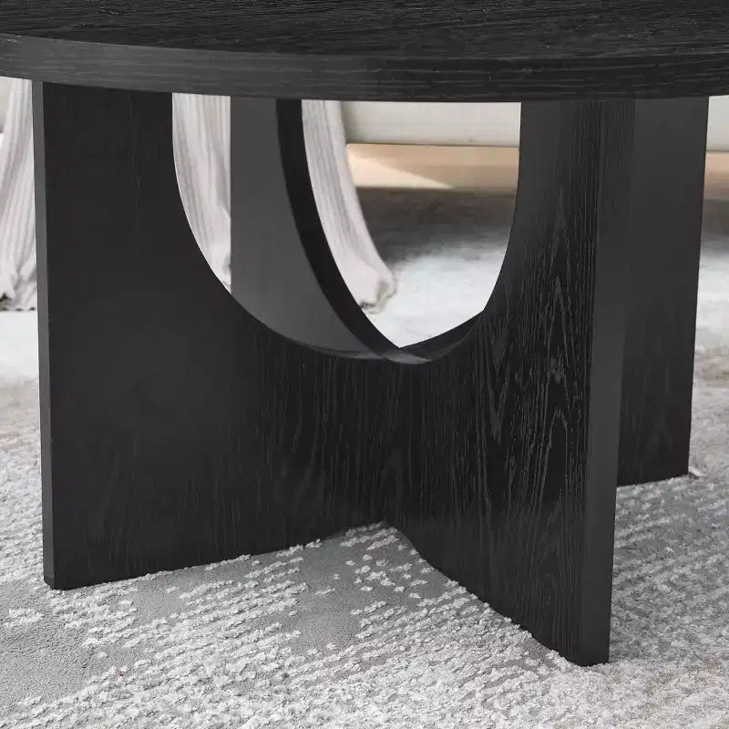 19H Modern Minimalist Solid Wood Coffee Table, Nordic Style Center Table Side Table Special Shape for Living Room, Kitchen & Office
