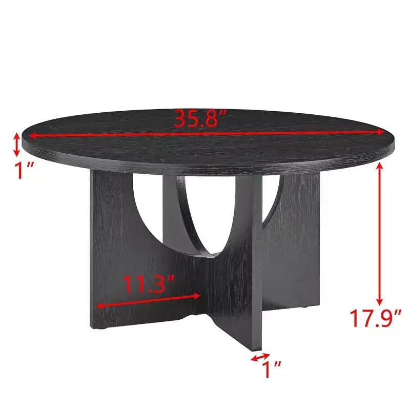 19H Modern Minimalist Solid Wood Coffee Table, Nordic Style Center Table Side Table Special Shape for Living Room, Kitchen & Office