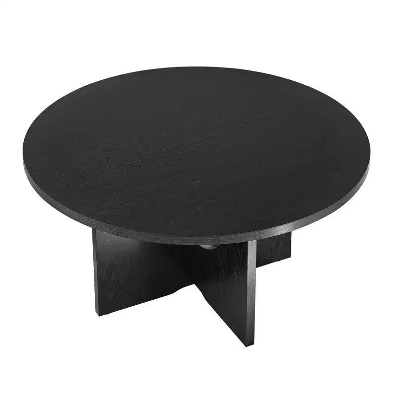 19H Modern Minimalist Solid Wood Coffee Table, Nordic Style Center Table Side Table Special Shape for Living Room, Kitchen & Office