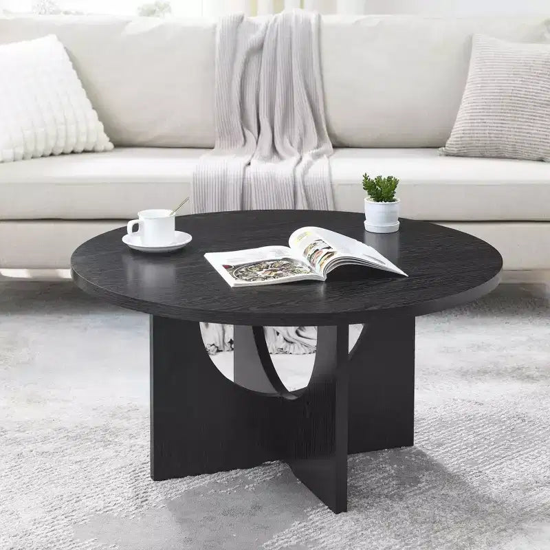 Okak 19H Modern Minimalist Solid Wood Coffee Table, Nordic Style Center Table Side Table Special Shape for Living Room, Kitchen & Office