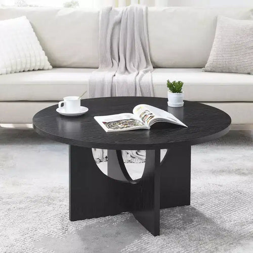 Okak 19H Modern Minimalist Solid Wood Coffee Table, Nordic Style Center Table Side Table Special Shape for Living Room, Kitchen & Office