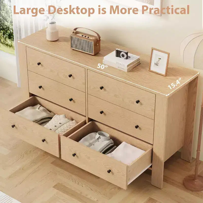 6-Drawer Dresser - Modern Chest with Deep Storage