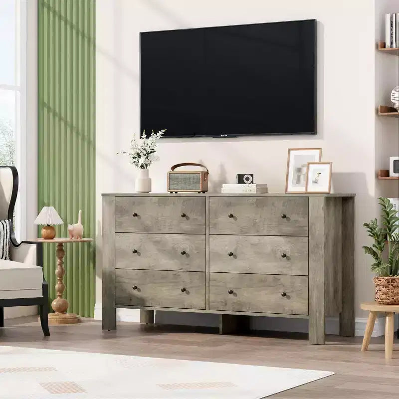 6-Drawer Dresser - Modern Chest with Deep Storage