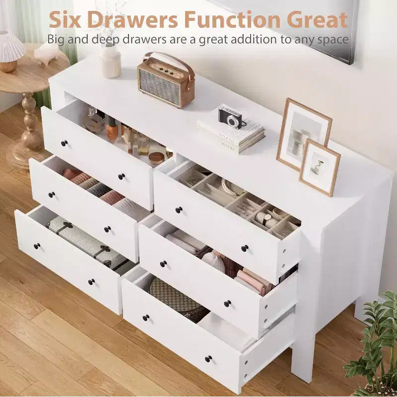 6-Drawer Dresser - Modern Chest with Deep Storage
