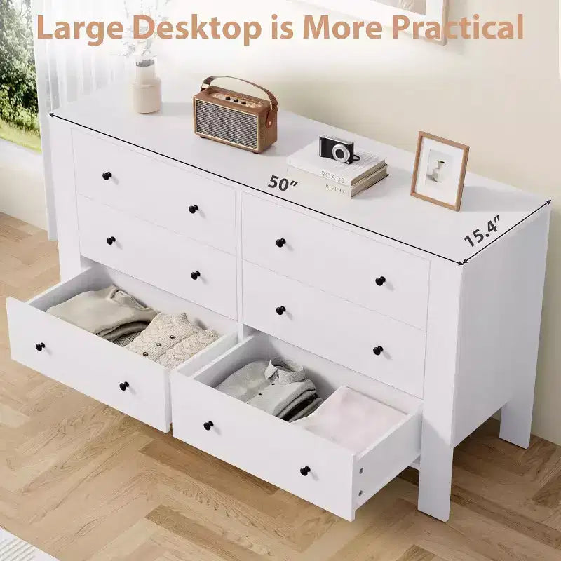 6-Drawer Dresser - Modern Chest with Deep Storage