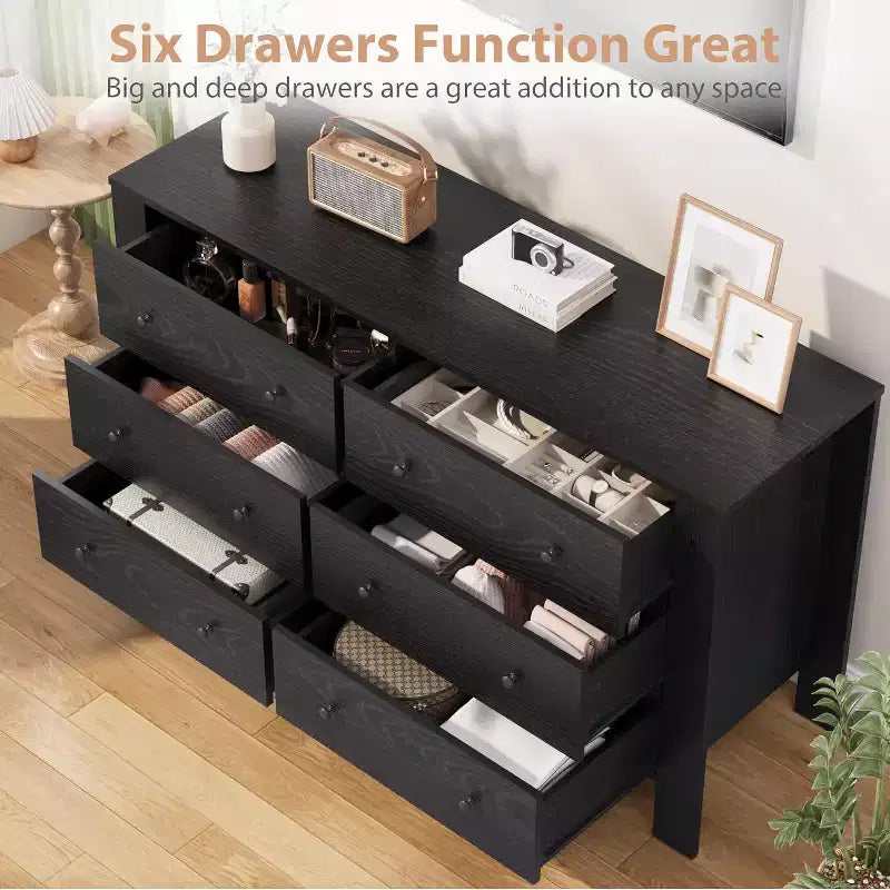 6-Drawer Dresser - Modern Chest with Deep Storage