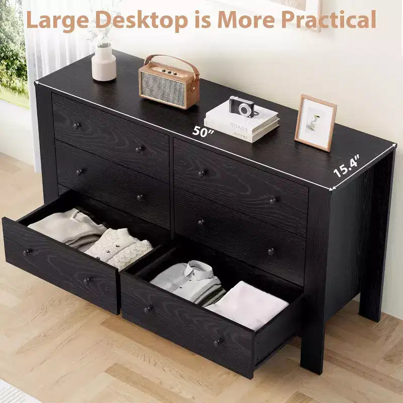 6-Drawer Dresser - Modern Chest with Deep Storage