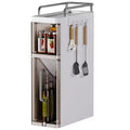 Gustowave Kitchen Two-Layer Desktop Storage Rack With Dustproof Door + 4 Hooks, Cabinet Spice Storage Rack
