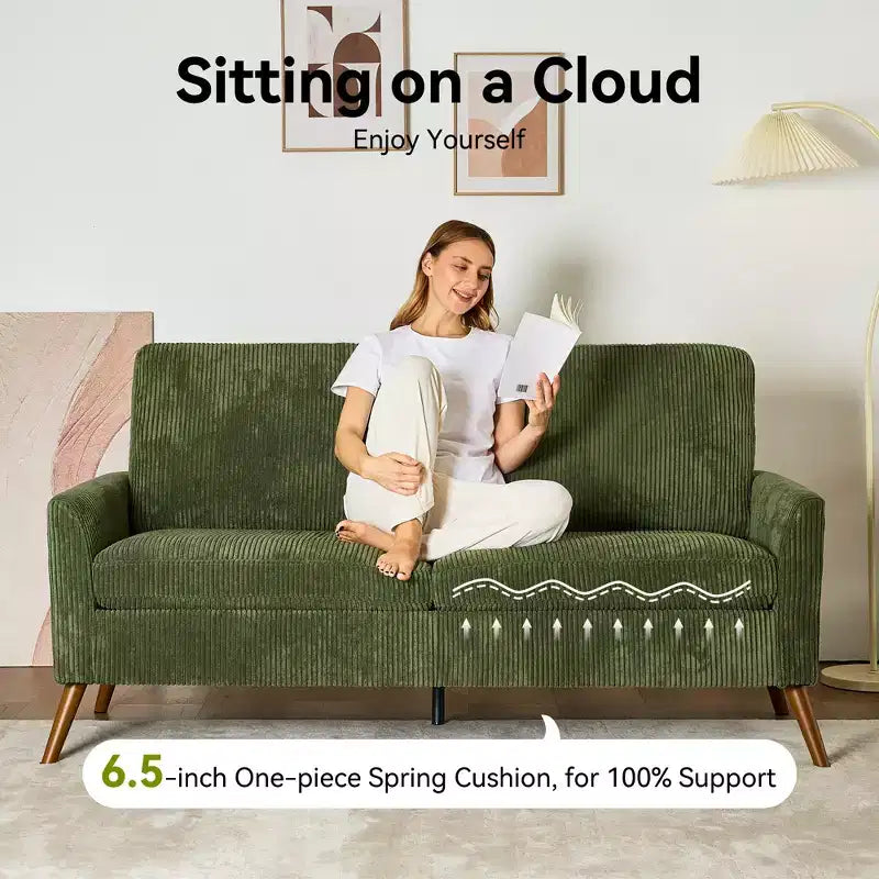 68 Loveseat Sofa, Comfy Couches for Living Room, Mid Century Modern Love Seat Sofa, Tool-Free Setup Small Couches for Bedroom Office