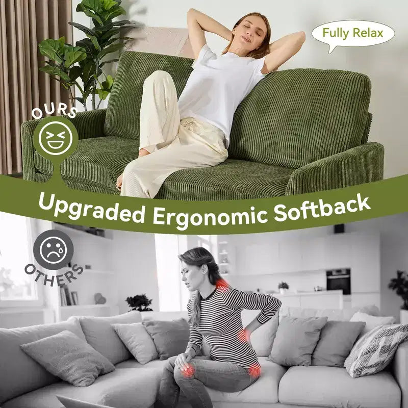 68 Loveseat Sofa, Comfy Couches for Living Room, Mid Century Modern Love Seat Sofa, Tool-Free Setup Small Couches for Bedroom Office