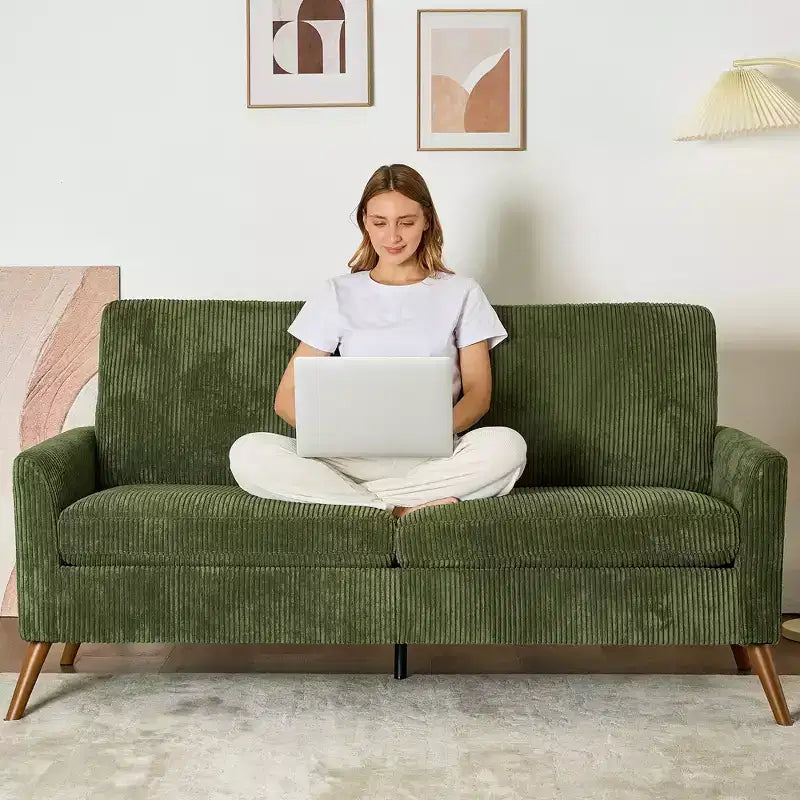 68 Loveseat Sofa, Comfy Couches for Living Room, Mid Century Modern Love Seat Sofa, Tool-Free Setup Small Couches for Bedroom Office
