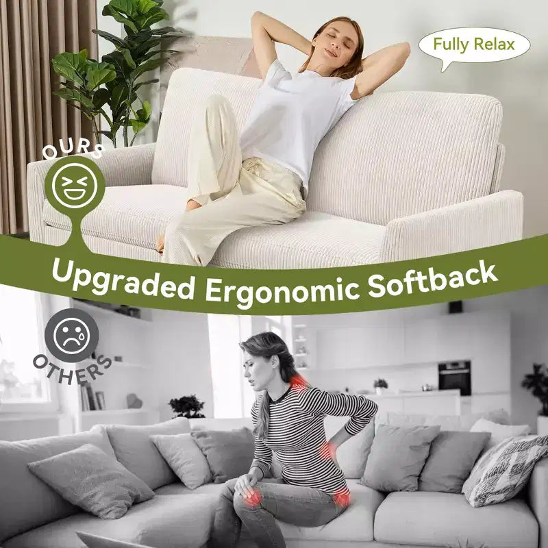 68 Loveseat Sofa, Comfy Couches for Living Room, Mid Century Modern Love Seat Sofa, Tool-Free Setup Small Couches for Bedroom Office