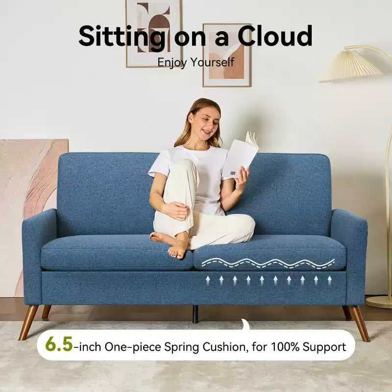68 Loveseat Sofa, Comfy Couches for Living Room, Mid Century Modern Love Seat Sofa, Tool-Free Setup Small Couches for Bedroom Office