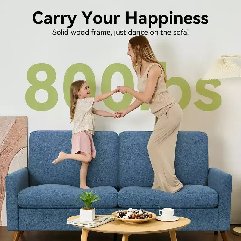 68 Loveseat Sofa, Comfy Couches for Living Room, Mid Century Modern Love Seat Sofa, Tool-Free Setup Small Couches for Bedroom Office