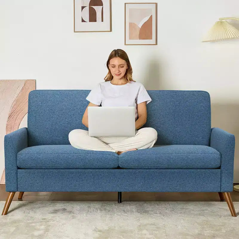 68 Loveseat Sofa, Comfy Couches for Living Room, Mid Century Modern Love Seat Sofa, Tool-Free Setup Small Couches for Bedroom Office