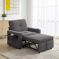 Dyonery 3-in-1 Sleeper Sofa Chair Bed, 42.5 W Convertible Sleeper Chair with Pull Out Bed, USB Charging Ports & Side Table, Cup Holder