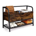 Shoe Storage Bench with Seating Entryway Storage Bench with Storage Box, Shoe Rack with Organizer Drawer Industrial Style