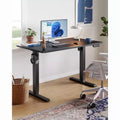 HUANUO 55x24 Electric Standing Desk, Adjustable Height, 4 Memory Settings, Headphone Hook for Home Office, Black