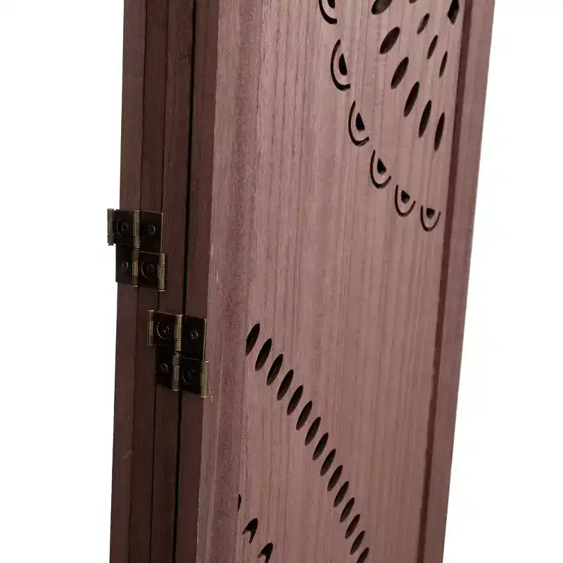 Paravent 4 Panneaux en Bois Massif Marron pour Bureau à Domicile