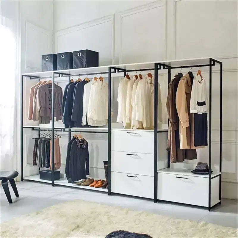 77.7 In.H x 31.5 in.W White Wood Composite Closet System for Universal Storage with Storage Bins