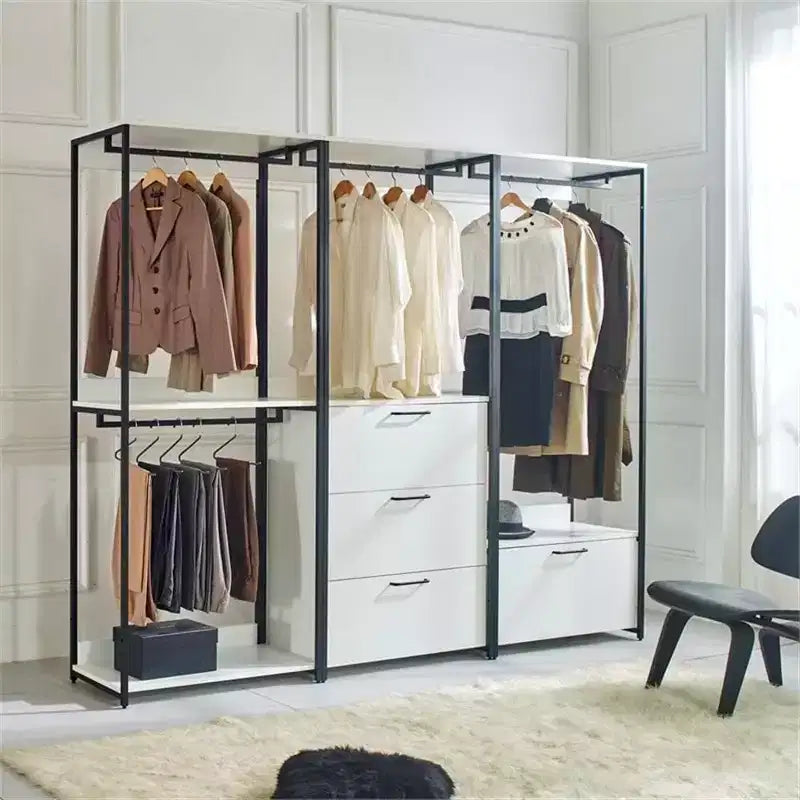 77.7 In.H x 31.5 in.W White Wood Composite Closet System for Universal Storage with Storage Bins