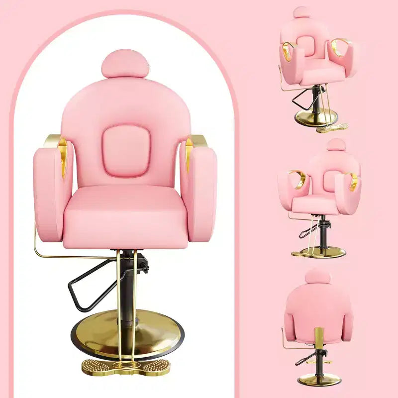 360 Swivel Barber Chair Hair Chair Stylist Chair with Heavy Duty Hydraulic Pump, Adjustable Headrest & Reclining Backrest, Reclining Salon Chair