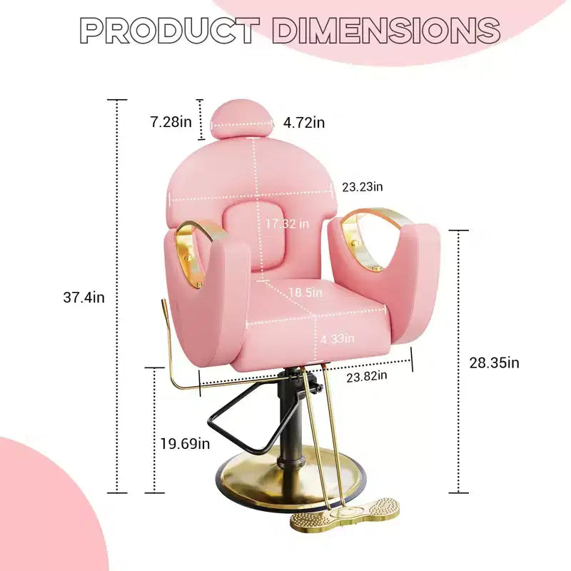 360 Swivel Barber Chair Hair Chair Stylist Chair with Heavy Duty Hydraulic Pump, Adjustable Headrest & Reclining Backrest, Reclining Salon Chair