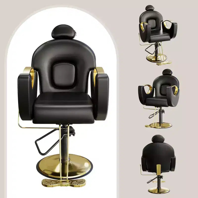360 Swivel Barber Chair Hair Chair Stylist Chair with Heavy Duty Hydraulic Pump, Adjustable Headrest & Reclining Backrest, Reclining Salon Chair