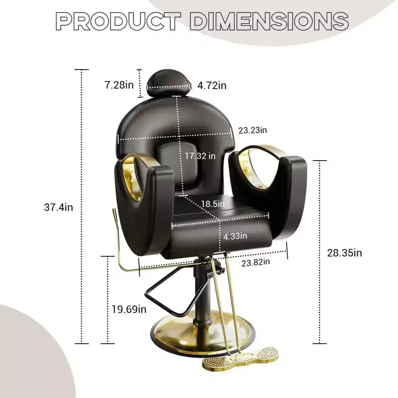 360 Swivel Barber Chair Hair Chair Stylist Chair with Heavy Duty Hydraulic Pump, Adjustable Headrest & Reclining Backrest, Reclining Salon Chair