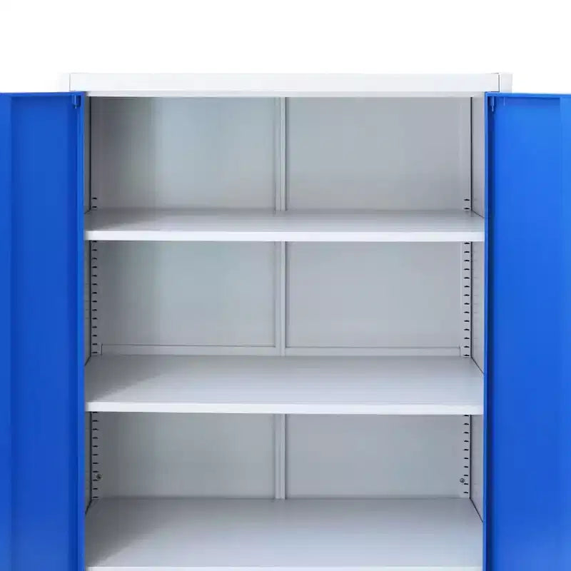 Filing Cabinet Office Storage Cabinet for Bedroom Metal Gray and Blue - 35.4 x 15.7 x 70.9