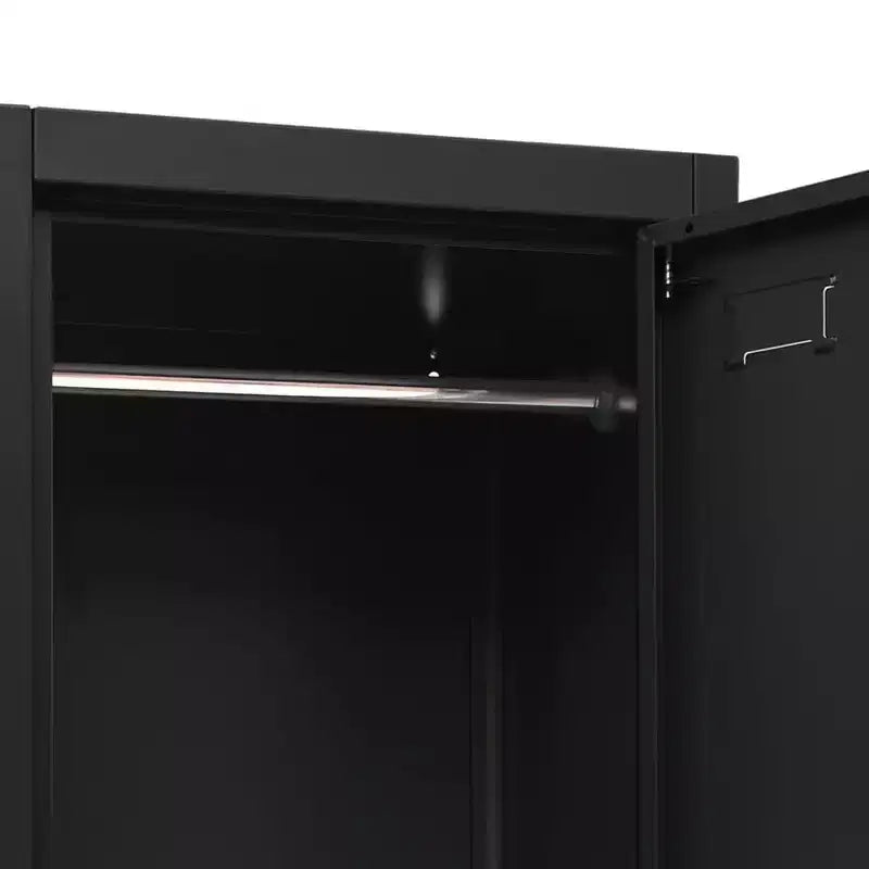 Locker Grey Steel Large Locker Cabinet Rectangular Industrial - Black With 2 lockers