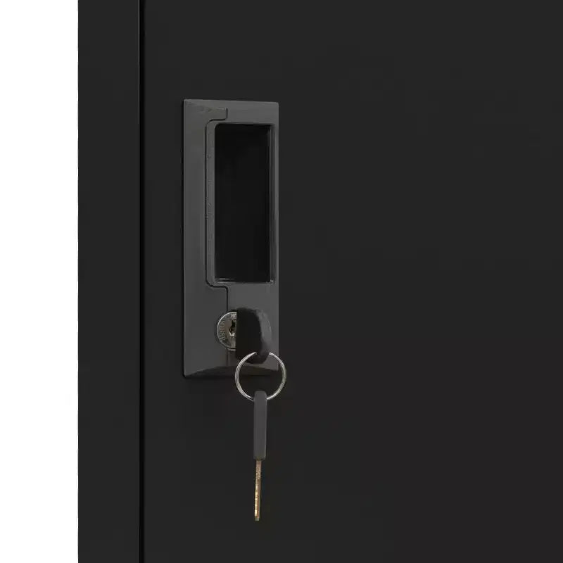 Locker Grey Steel Large Locker Cabinet Rectangular Industrial - Black With 2 lockers