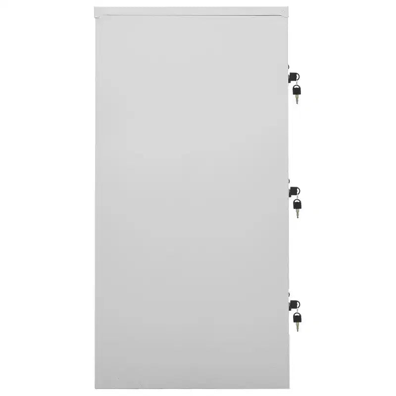 Locker Cabinet - Modern Design Steel Storage Organizer with 9 Lockers - Suitable for Schools, Offices and Homes - Gray and Red