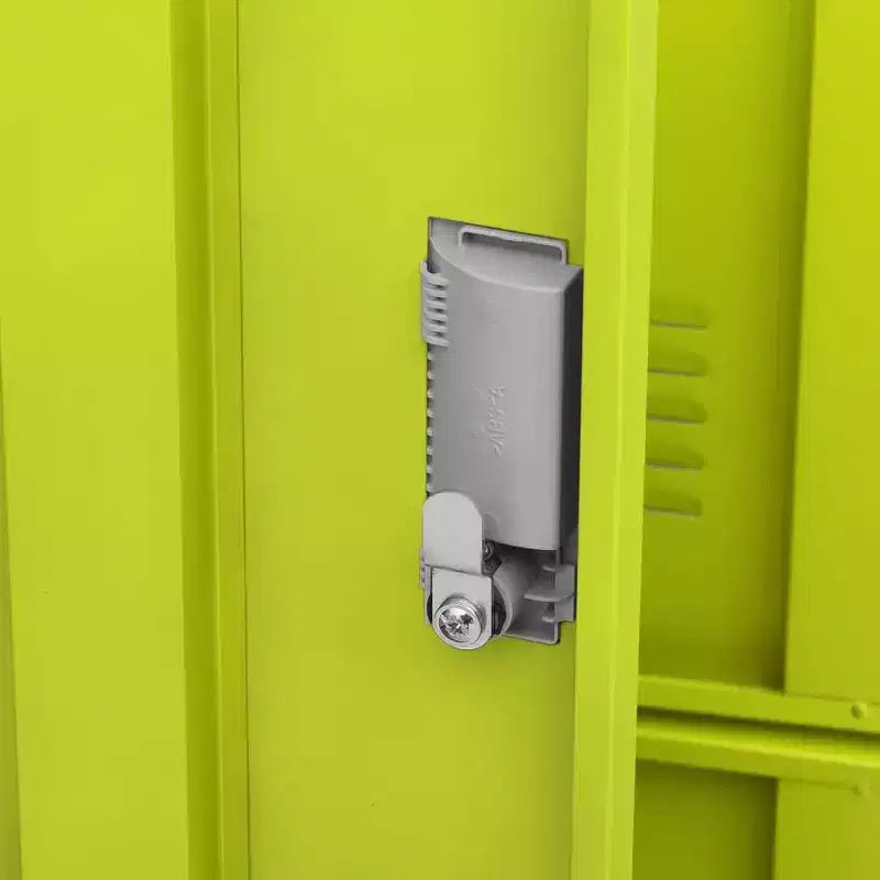 Steel Locker Cabinet with 9 Lockers - Gray and Green, 35.4x17.7x36.4, Secure Storage Organizer for Schools, Offices, and Home