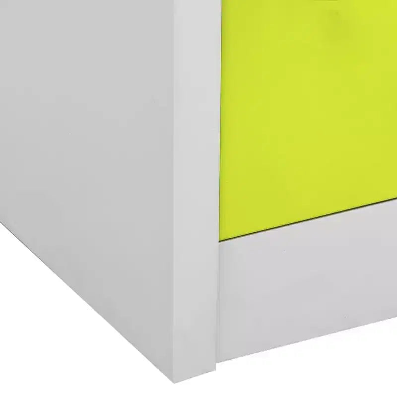 Steel Locker Cabinet with 9 Lockers - Gray and Green, 35.4x17.7x36.4, Secure Storage Organizer for Schools, Offices, and Home