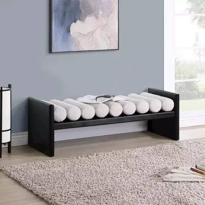 Waverly Boucle Fabric Bench