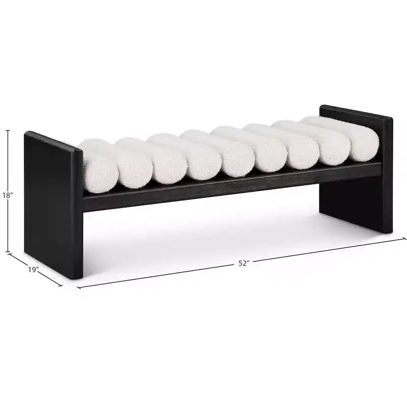 Waverly Boucle Fabric Bench
